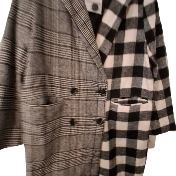Steve Madden nwt Emily coat womens Small small flaw contrast plaid check - Picture 4 of 6
